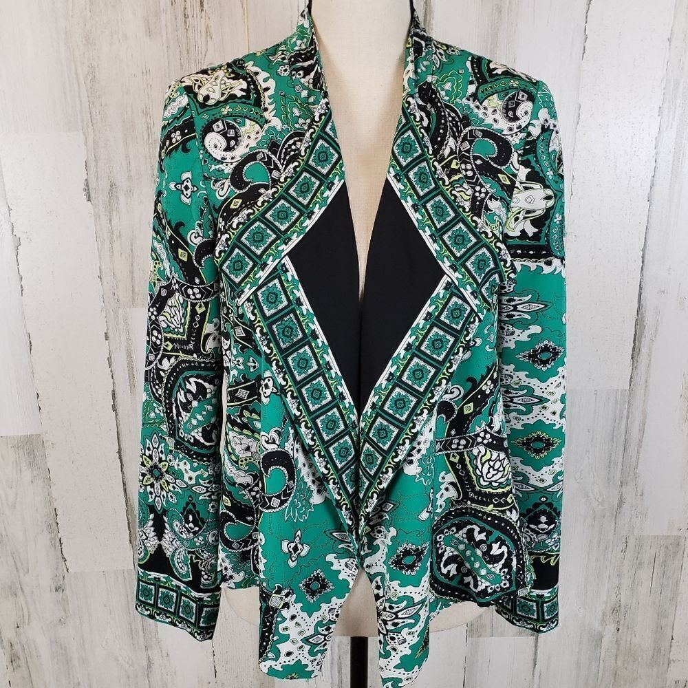 Chico's Paisley Open Front Blazer Sz 0